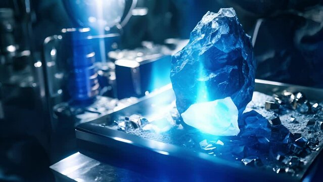 A macro shot of a collection of rare minerals and metals being extracted from an asteroid. These resources, such as platinum and cobalt, hold immense value for future space exploration and