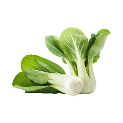 Green And White Bok Choy With Sliced Bok Choy, Isolated Transparent Background - obrazy, fototapety, plakaty