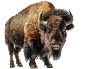 american bison isolated on white
