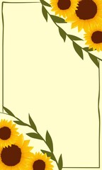 Sunflowers beautiful backround,frame,ornament illustration