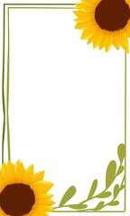 Sunflowers beautiful backround,frame,ornament illustration
