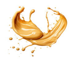 Splash peanut butter on isolate transparency background, PNG