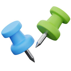 Push Pin 3d Icon. School and Education 3d Icon.