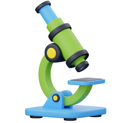 Microscope 3d Icon. School and Education 3d Icon.