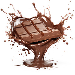 chocolate splash on isolate transparency background, PNG