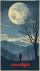 Moonlight Poster, 70's Theme Poster, Moonlight, Moody Theme