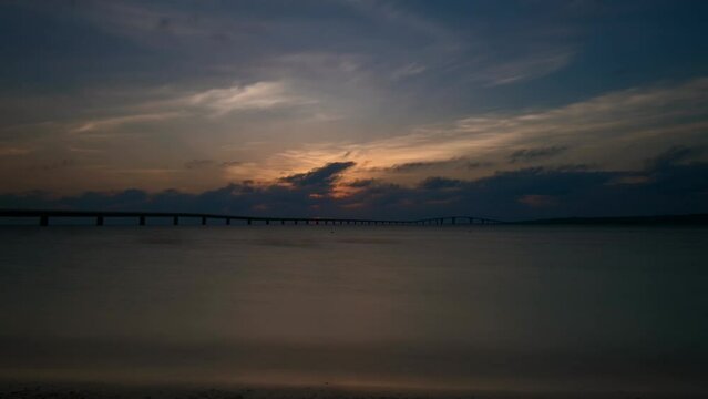 Irabu Bridge sunset time lapse Miyako Okinawa