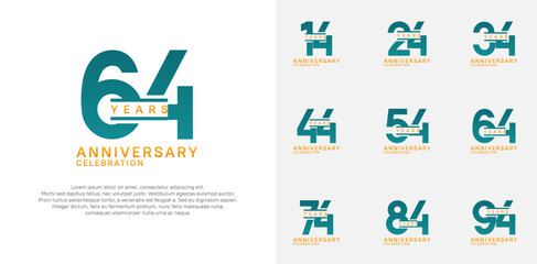anniversary logotype vector set with green color for special celebration