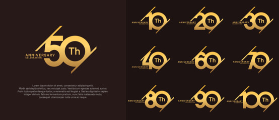 anniversary logotype vector set with golden color can be use for celebration purpose