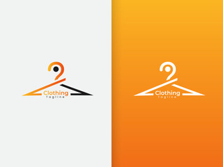 Clothing hanger vector logo. Business. Fashion. Clothing logo design. Colorful design. T-shirt shop. clothing logo. Dress shopping. Creative