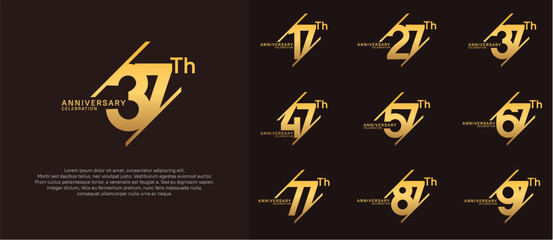 anniversary logotype vector set with golden color can be use for celebration purpose