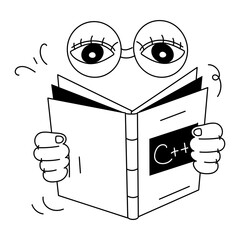 Grab a hand drawn mini illustration of c++ learning 