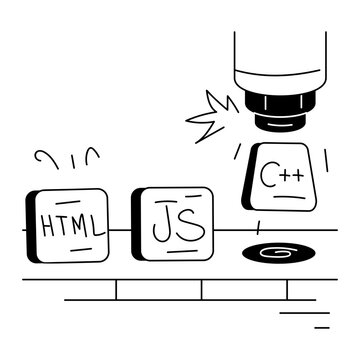 Easy to use doodle mini illustration of web languages 