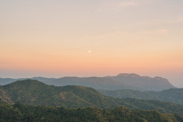 Khao Kor, Phetchabun Province.  Viewpoint a good place to see the scenery.  Sunset at Thailand.