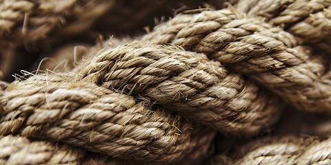 Macro close up of rope texture background - Generative ai