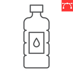 Water bottle line icon, fitness and drink, mineral water vector icon, vector graphics, editable stroke outline sign, eps 10.