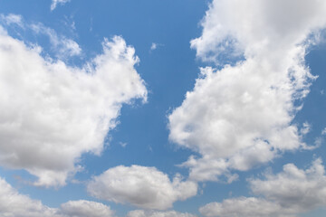 The unique  beauty of a clear cloudy daytime summer sunny calm bright sky