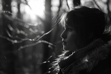 portrait of a woman in forest