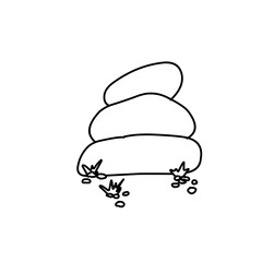 hand drawn pile of stones with grass
