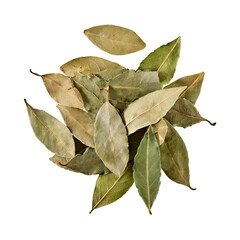 Floating Of Bunch Dried Bay Leaf , Without Shadow, Isolated Transparent Background