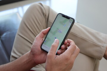 person using digital tablet