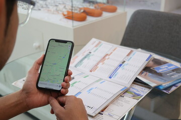 person using digital tablet