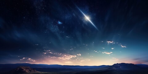 Fototapeta premium Meteor Plunging Celestial Display