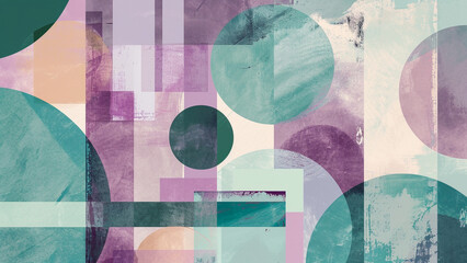 Geometry Soft Lavender and Mint Green Abstract Background