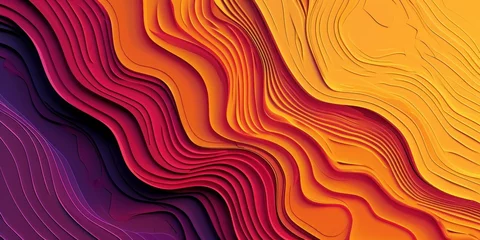 Fototapete Backstein abstract background with paper cut shapes. Colorful carving art. Paper craft landscape with gradient fade colors. Minimalistic design layout for business presentations, flyers, posters.