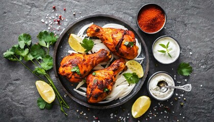 Savor the Aromas: Indian Style Tandoori Chicken Presentation