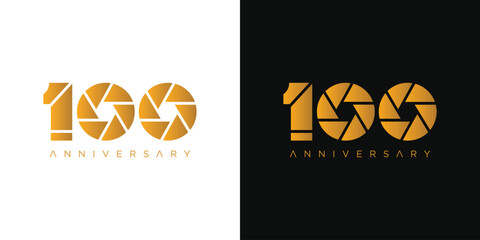 Unique and modern logo design for celebrating 100 years of photography