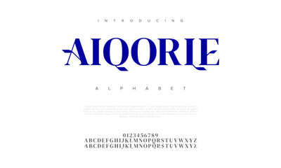 Aiqorle creative modern urban alphabet font. Digital abstract moslem, futuristic, fashion, sport, minimal technology typography. Simple numeric vector illustration