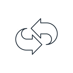 Replacement arrows. Rework. Vector linear icon illustration isolated on white background.