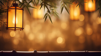 Happy chinese new year, elegant bamboo bokeh chinese background with copy space, lunar day...