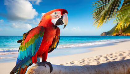 parrot on the beach
