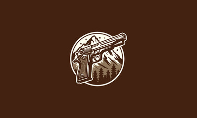 gun on mountain vector illustration flat design