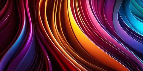 Fototapeta premium Vibrant curved lines in a colorful abstract pattern
