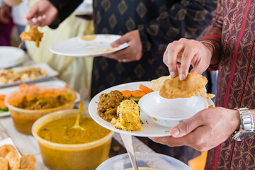 Obraz na płótnie Canvas Authentic Indian food and snacks close up