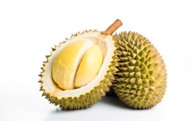 Obraz premium fresh durian isolated on white background