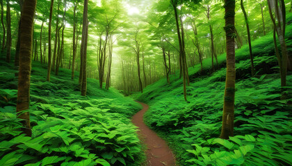 Lush Green Forests: Explore dense and vibrant forests, emphasizing nature and biodiversity.