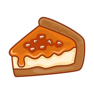 Cheesecake sweet dessert vector illustration