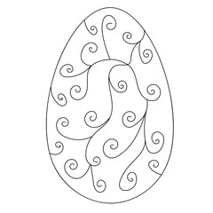 Easter egg chicken farm food. Isolated contour symbol black illustration