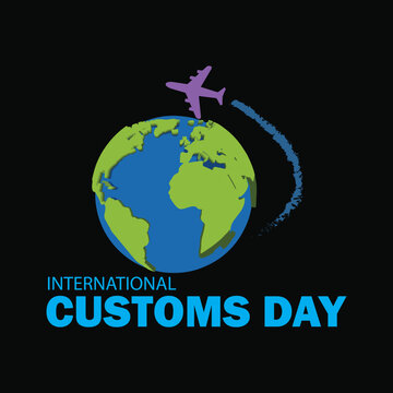 International Customs Day Celebration banner, poster, sign, symbol, icon with vector illustration.