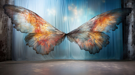 An illustration of a pair of butterfly wings for use as a graphic resource or asset by photographers to use in composites. - obrazy, fototapety, plakaty