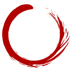 Zen Red Blood Circle Art Brush Stroke Icon