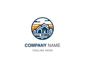 real estate home logo design template. modern home logo company