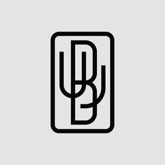 UBJ monogram vector logo within rounded rectangle. Logo for company, brand, industry, business, and product.