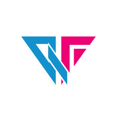 QF monogram vector logo. Blue and magenta colored triangle based logo. Suitable for company, product, sports, event, business, and brand.