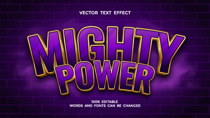 mighty power editable 3d text effect - obrazy, fototapety, plakaty