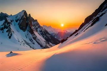 Foto auf Acrylglas sunrise in the mountains © JollyGood